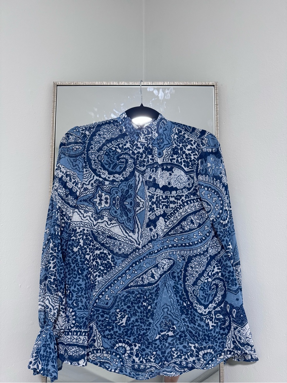 Show Me Your MuMu Blue Paisley Long-Sleeve Blouse
